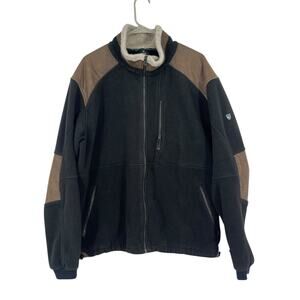 KUHL Alpenwurx Full Zip Mens Fleece Suede Jacket Size XXL Outdoor Winter Fit